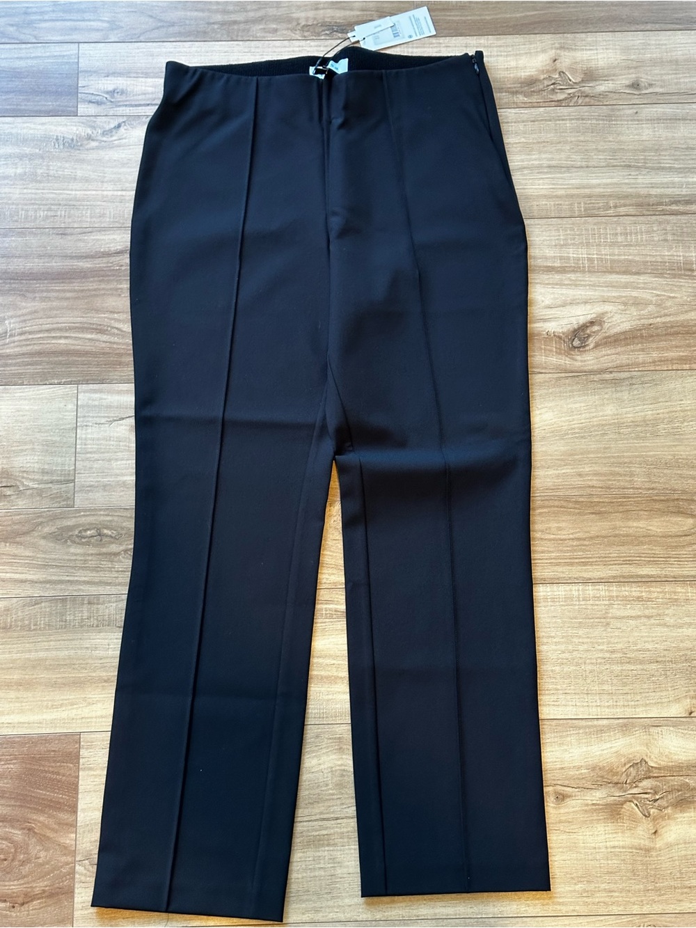 Brass Pintuck Pants in Mercury Stretch Fabric - Black